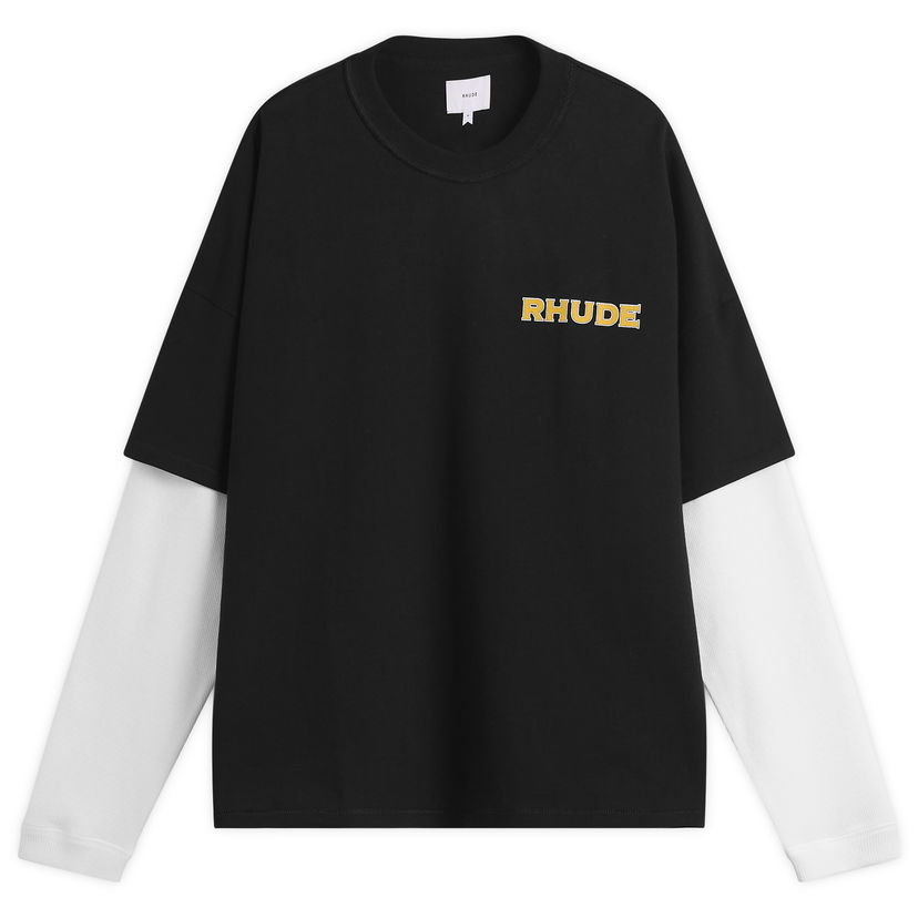 T-shirt Rhude Rhude Double-Layered T-Shirt, Size Large Svart | RHPF25TT19012-3028