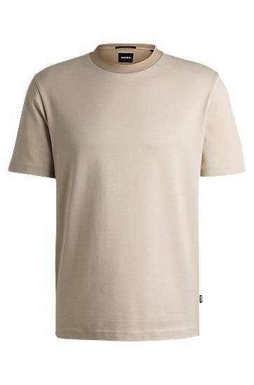 T-shirt BOSS Mercerized Cotton T-Shirt with Micro Pattern Beige | 50534030, 0