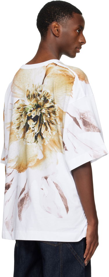 T-shirt Dries Van Noten Dries Van Noten Floral Print Oversized T-shirt Vit | 252-021109-2601, 2