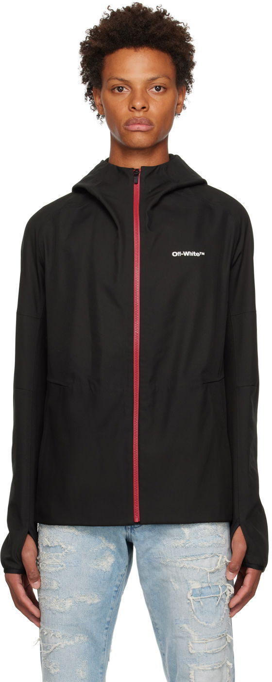 Vindjacka Off-White Hooded Tech Jacket Svart | OMKQ004F22FAB0011001