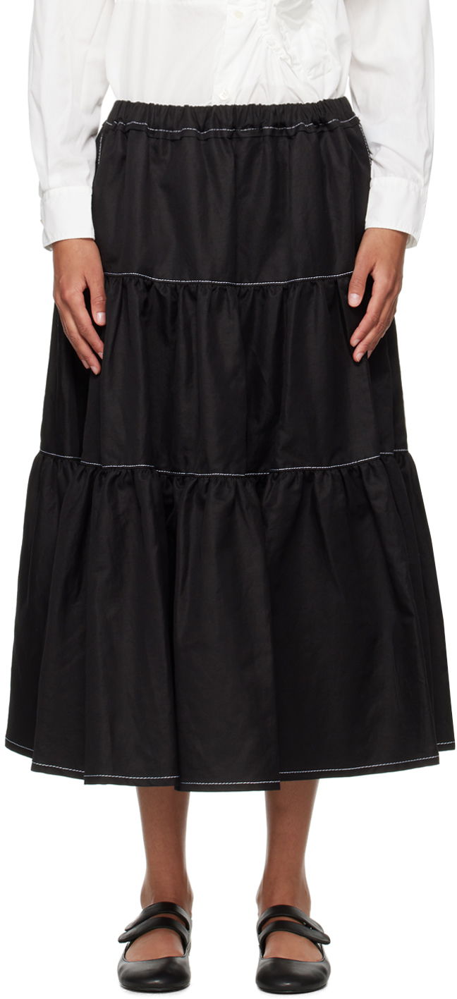 Kjol Comme des Garçons Comme Des Garçons Tiered Midi Skirt Svart | TM-S026-051, 0