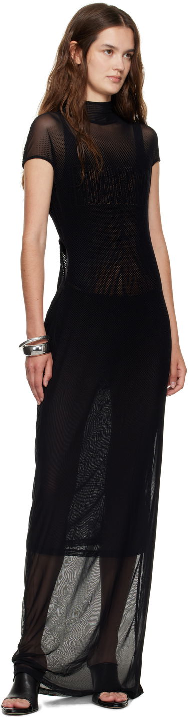 Klä Jean Paul Gaultier Jean Paul Gaultier Flock Mesh Maxi Dress Svart | 25/03-W-DR046-M001-00, 3
