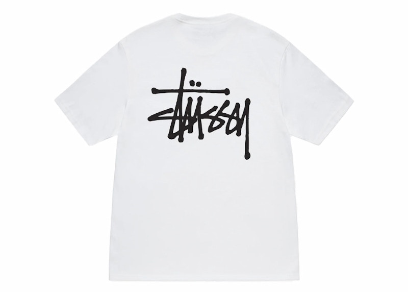 T-shirt Stüssy Basic Logo T-Shirt Vit | 1904762-WHT