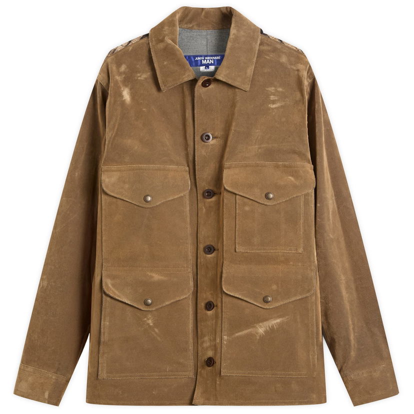 Jacka Junya Watanabe Junya Watanabe MAN Flocked Denim Jacket, Size M Brun | WP-J016-051-1