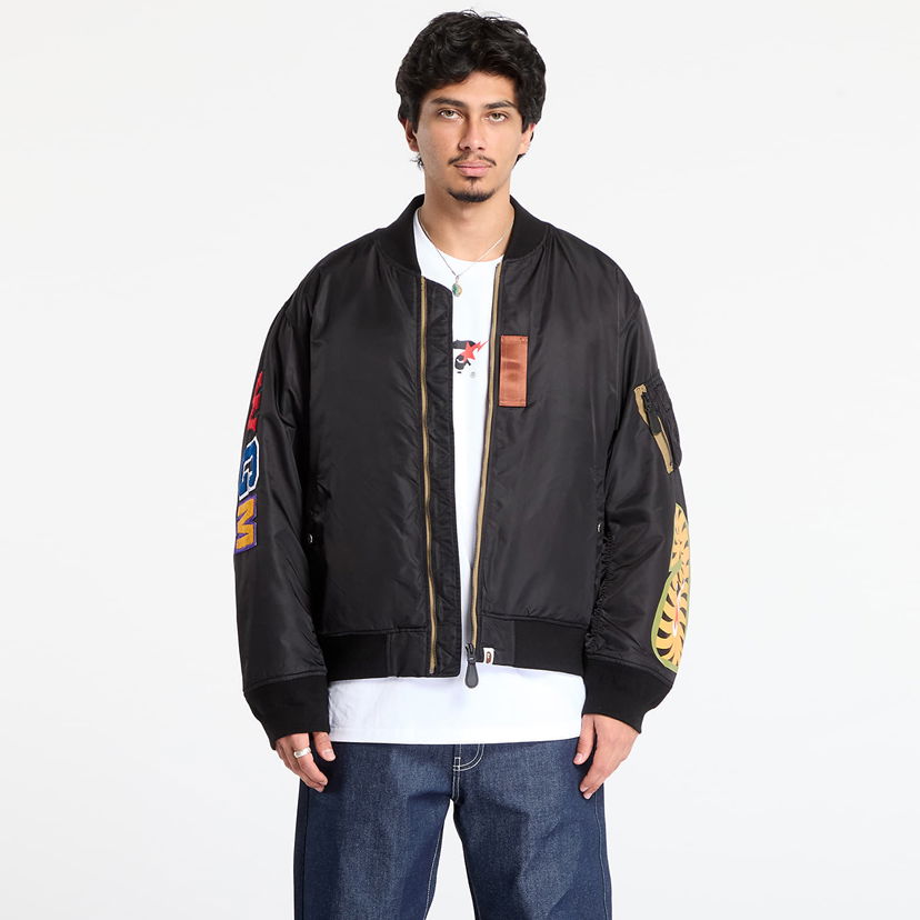 Bomberjacka BAPE Shark Ma-1 Bomber Jacket Svart | 001HJL801003MBLK