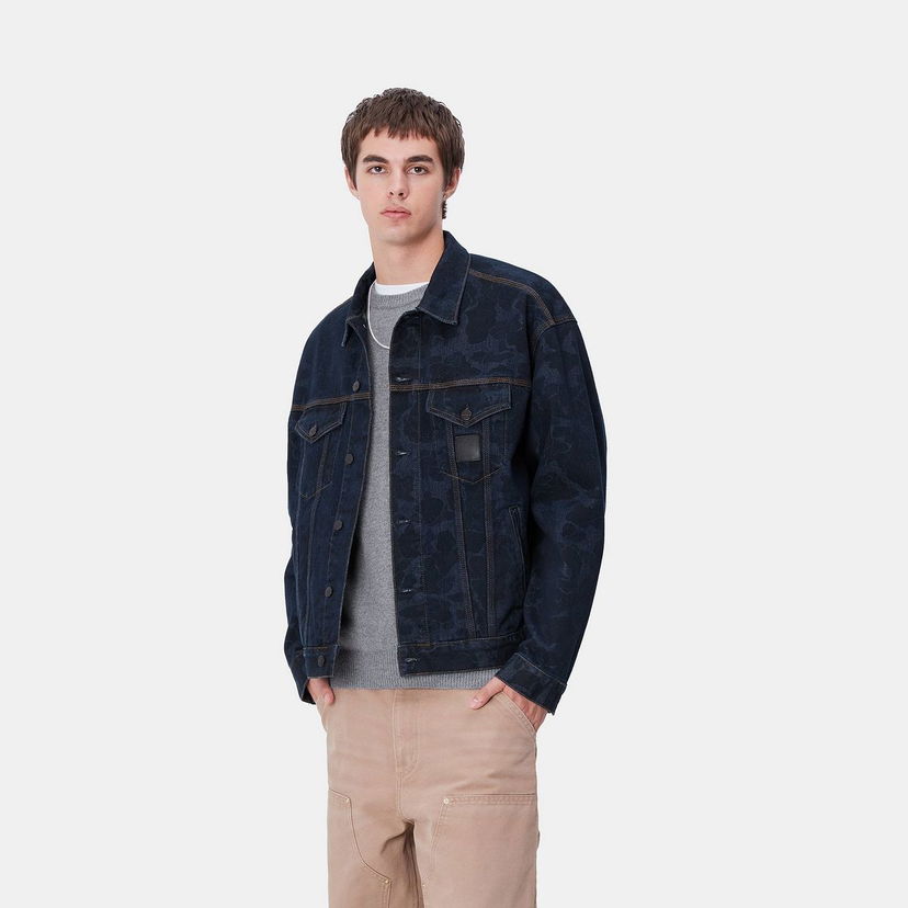 Jacka Carhartt WIP Camo Print Denim Jacket Blå | I033766_7