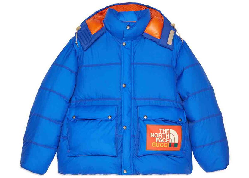 Pufferjacka Gucci The North Face x Padded Jacket Blue Blå | 663735 XAACY 4316