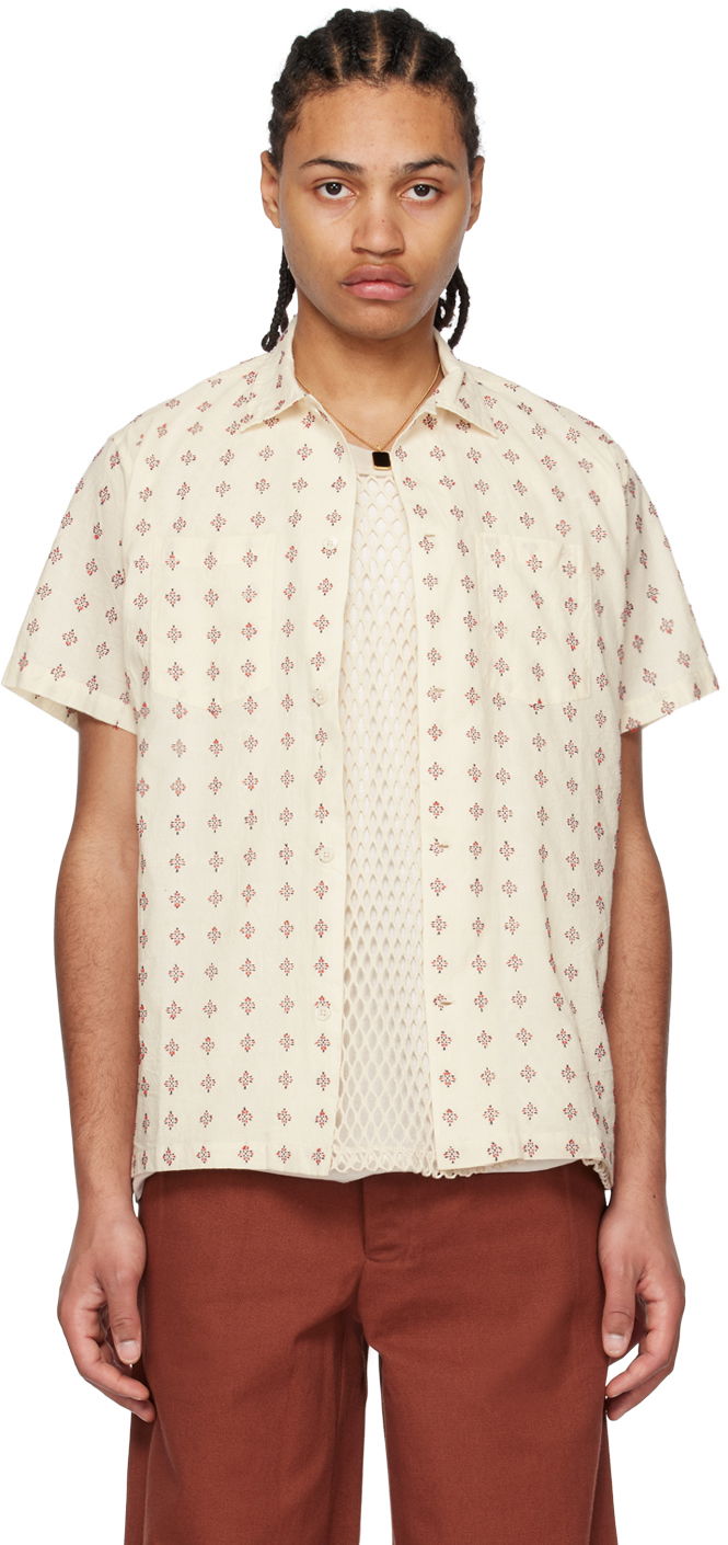 Skjorta Bode Bode Chrystie Print Shirt Vit | MRS23SH012