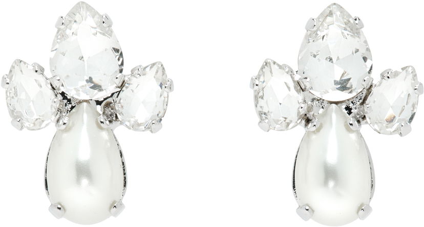 Örhängen Simone Rocha Simone Rocha Victorian Faux-Pearl & Crystal Floret Stud Earrings Vit | ERG536 0906