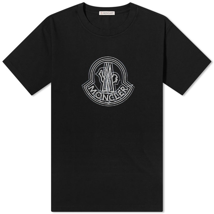 T-shirt Moncler Large Logo T-Shirt Svart | 8C000-28-89A17-999