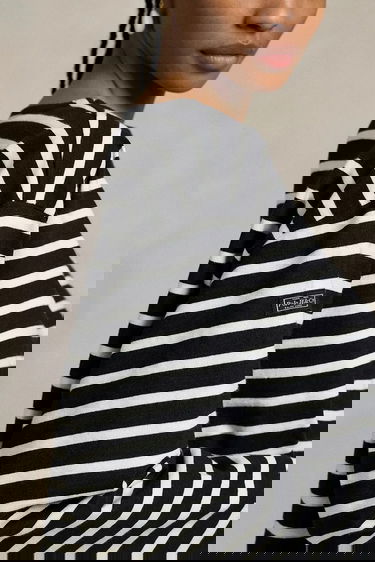 T-shirt Polo by Ralph Lauren Polo Ralph Lauren Striped Cropped Long Sleeve T-Shirt Svart | 211959103, 3