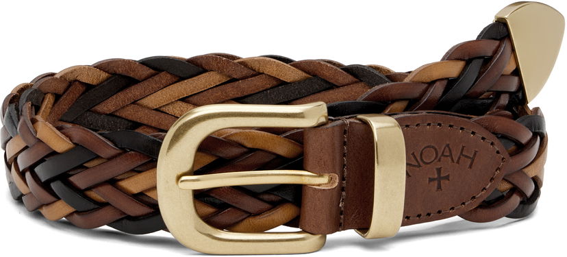 Bälten Noah Noah Braided Leather Belt Brun | A291FW24BRW