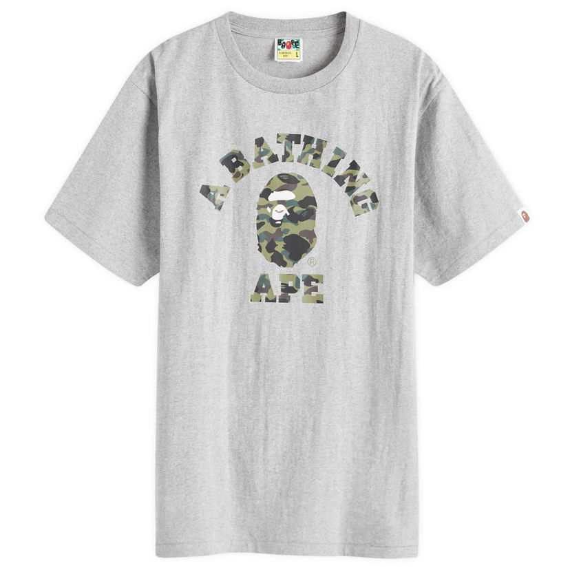 T-shirt BAPE A Bathing Ape 1st Camo College T-Shirt Grå | 001TEK301008M-GRY