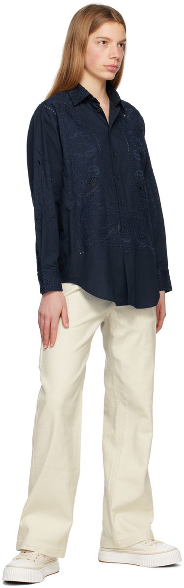 Skjorta rag & bone rag & bone Vivian Embroidered Shirt Mörkblå | WAW23PA0139Q13, 3
