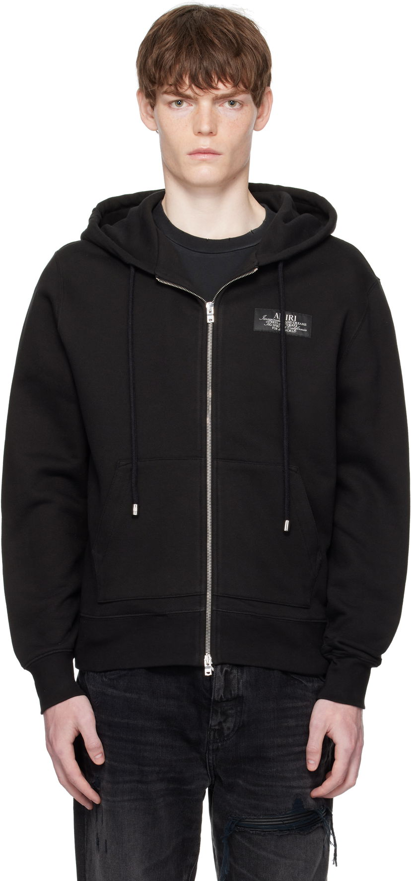 Sweatshirt AMIRI AMIRI 'Amiri Spirit' Zip Hoodie Svart | AMJYHD1118