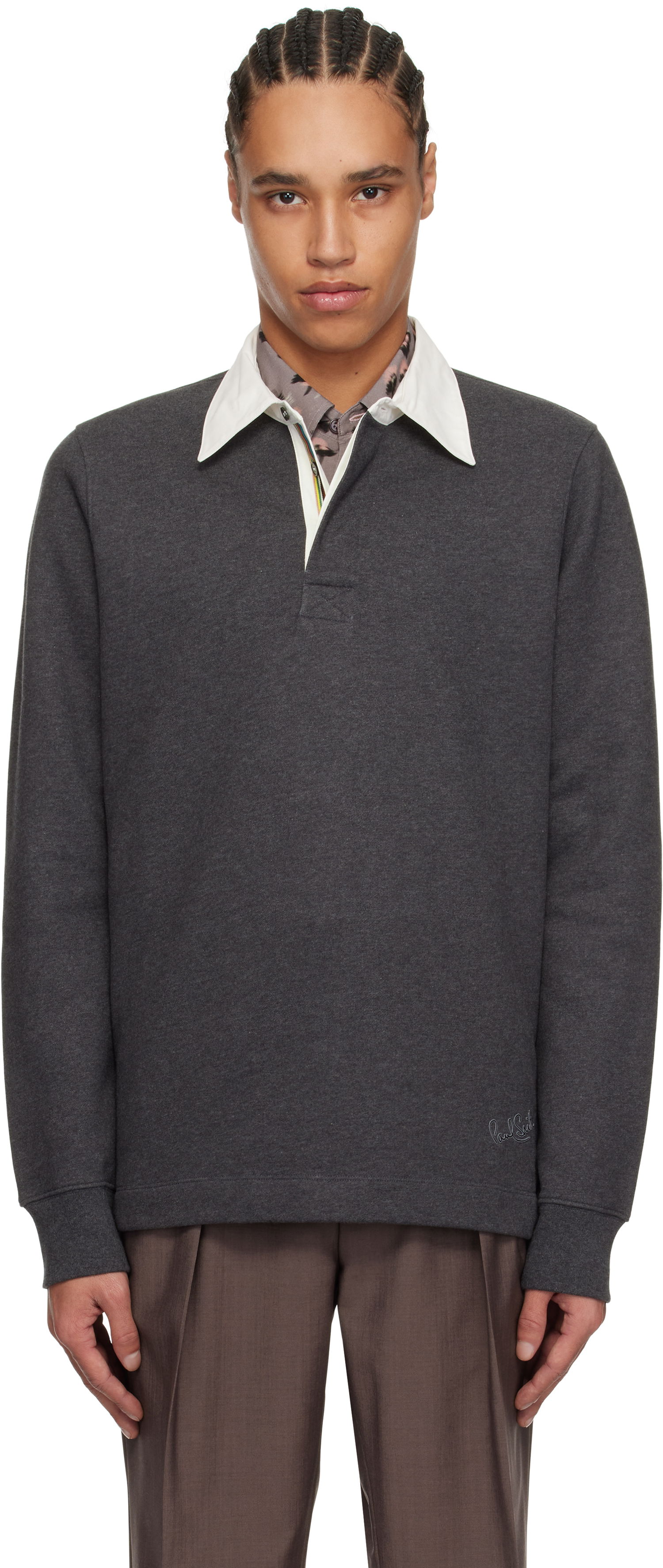 Sweatshirt Paul Smith Paul Smith Contrast Collar Polo Grå | M1R-390Z-PP4890-76, 0