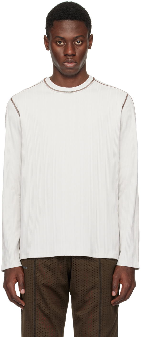 T-shirt AFFXWRKS Long Sleeve Boxy Fit T-Shirt Vit | SS24ML01V2