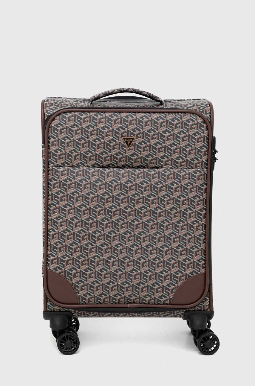 Resväska GUESS Carry-On Suitcase with Allover Logo Print Brun | TMEDER.P3142, 0