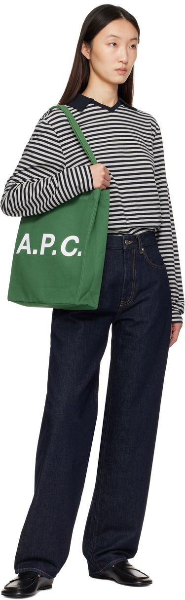 Tygpåse A.P.C. A.P.C. Lou Tote Bag Grön | COGYX-M61442, 3
