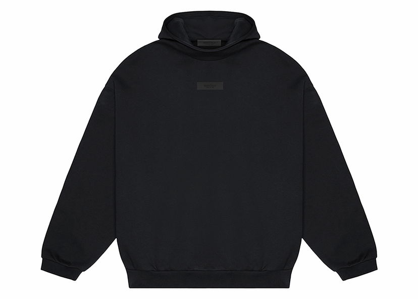 Sweatshirt Fear of God Essentials Chest Logo Hoodie Jet Black/Jet Black Svart | 192250500126861