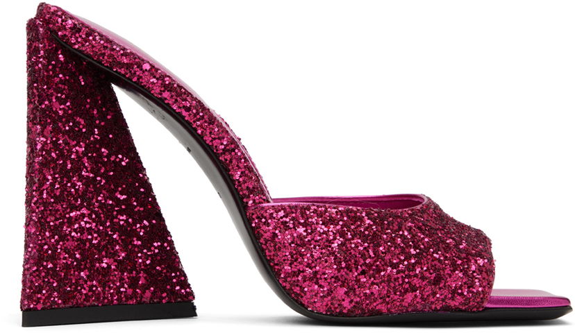 Skovård The Attico Attico Devon Glitter Mules Rosa | 227WS000 G001