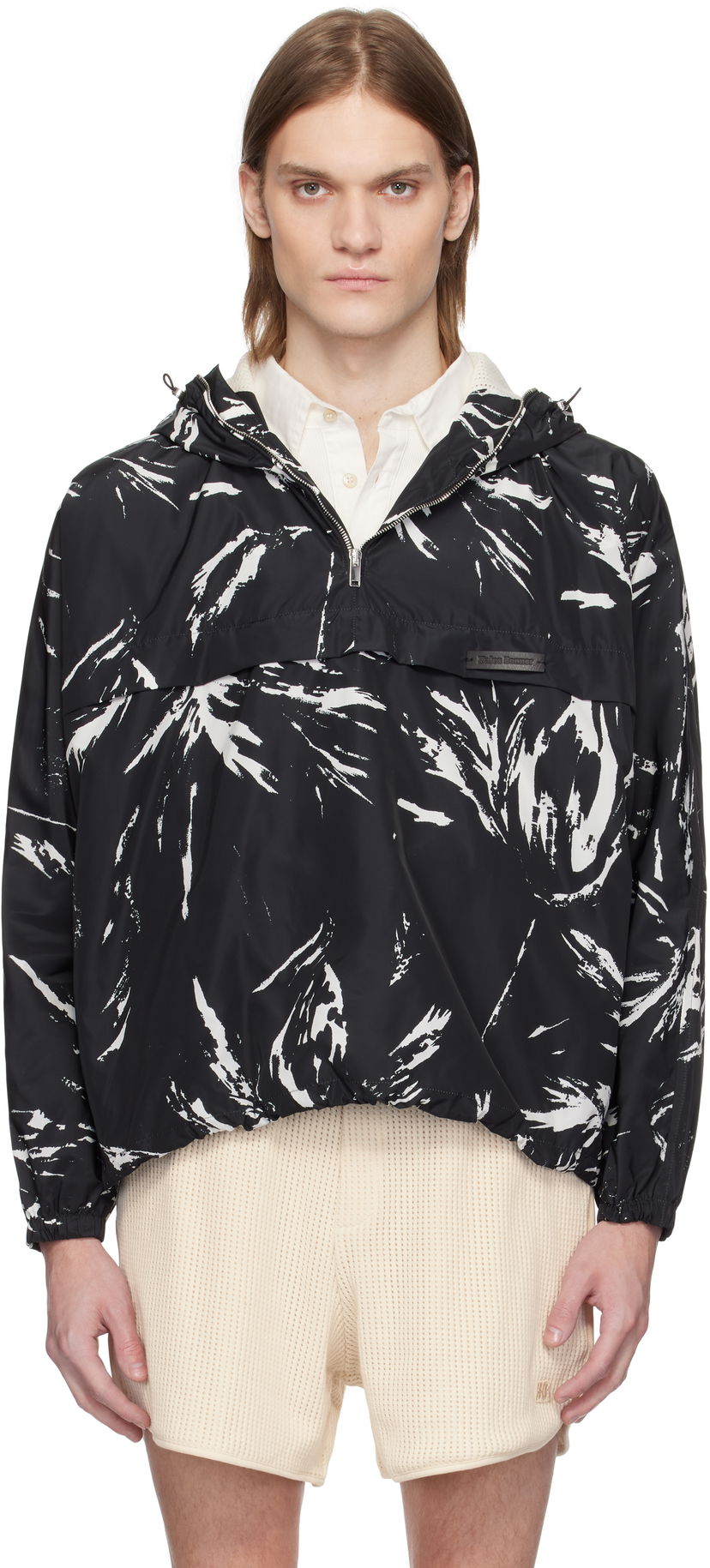 Vindjacka Wales Bonner Wales Bonner Bloom Print Anorak Svart | MS25JA03-PA01-9900 PRINT NYLON