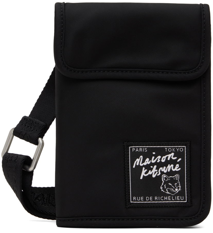 Plånbok MAISON KITSUNÉ Maison Kitsuné 'The Traveller' Neck Pouch Svart | MM05362WQ1001P199