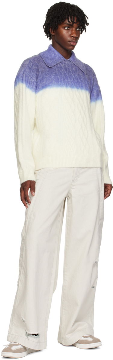 Sweater ADER ERROR Gradient Oversized Polo Sweater Blå | BMADFWKT0101IV, 3