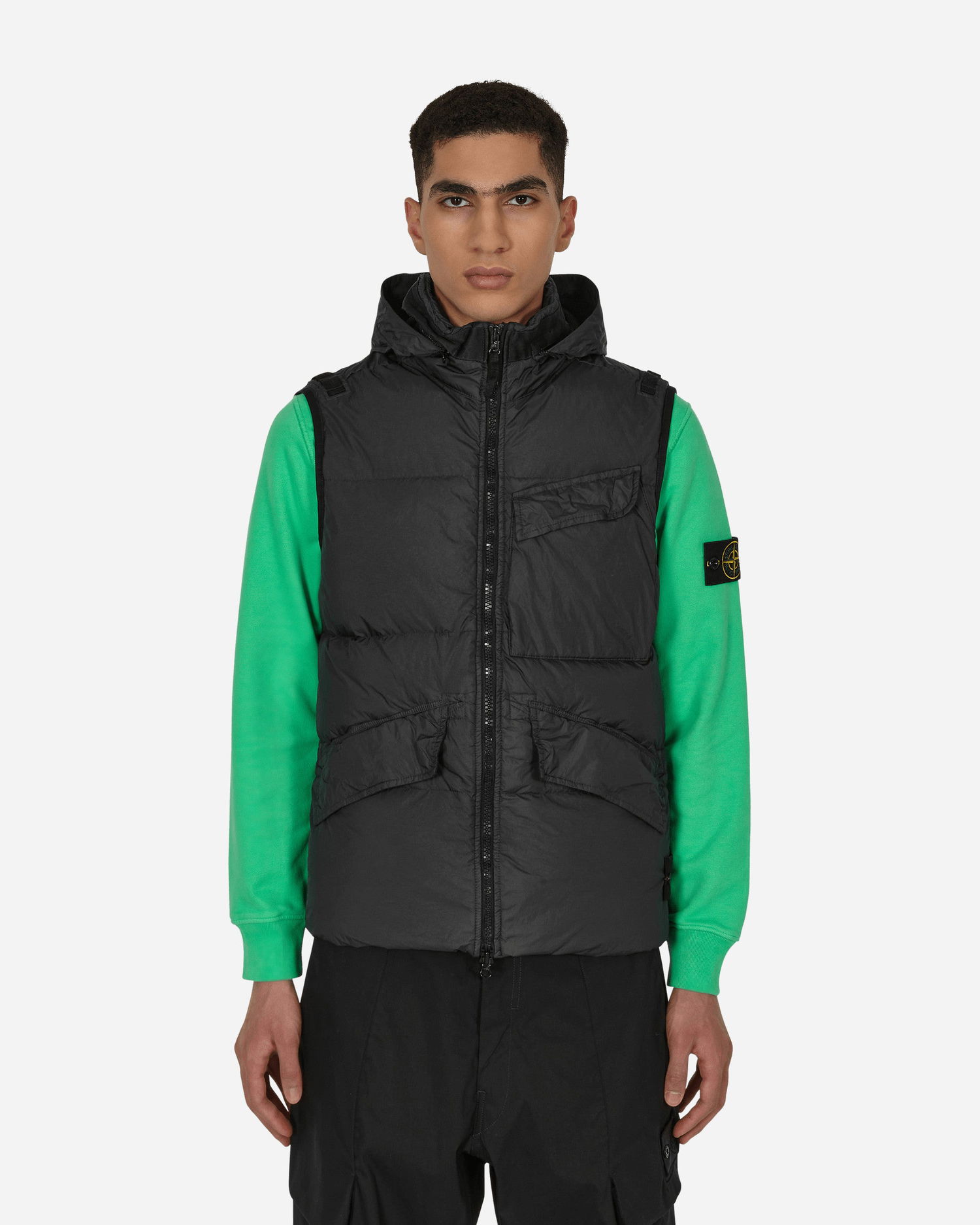 Väst Stone Island Garment Dyed Crinkle Reps R-NY Down Vest Svart | 7715G0123 V0029, 0