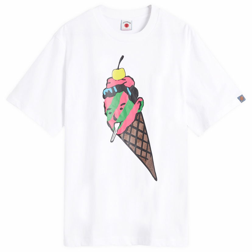T-shirt BBC IceCream ICECREAM Cone Man T-Shirt, Size Large Vit | IC24483-WHT