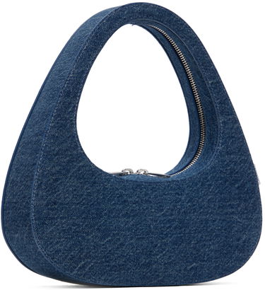 Handväska Coperni Coperni Denim Baguette Swipe Bag Blå | COPBA04252, 2