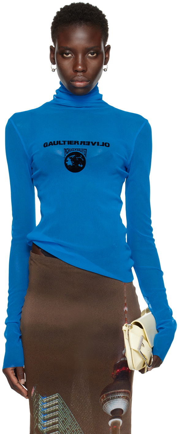 Sweater Jean Paul Gaultier Jean Paul Gaultier Shayne Oliver Edition Turtleneck Top Blå | 24/27-U-TO187IT001-7300