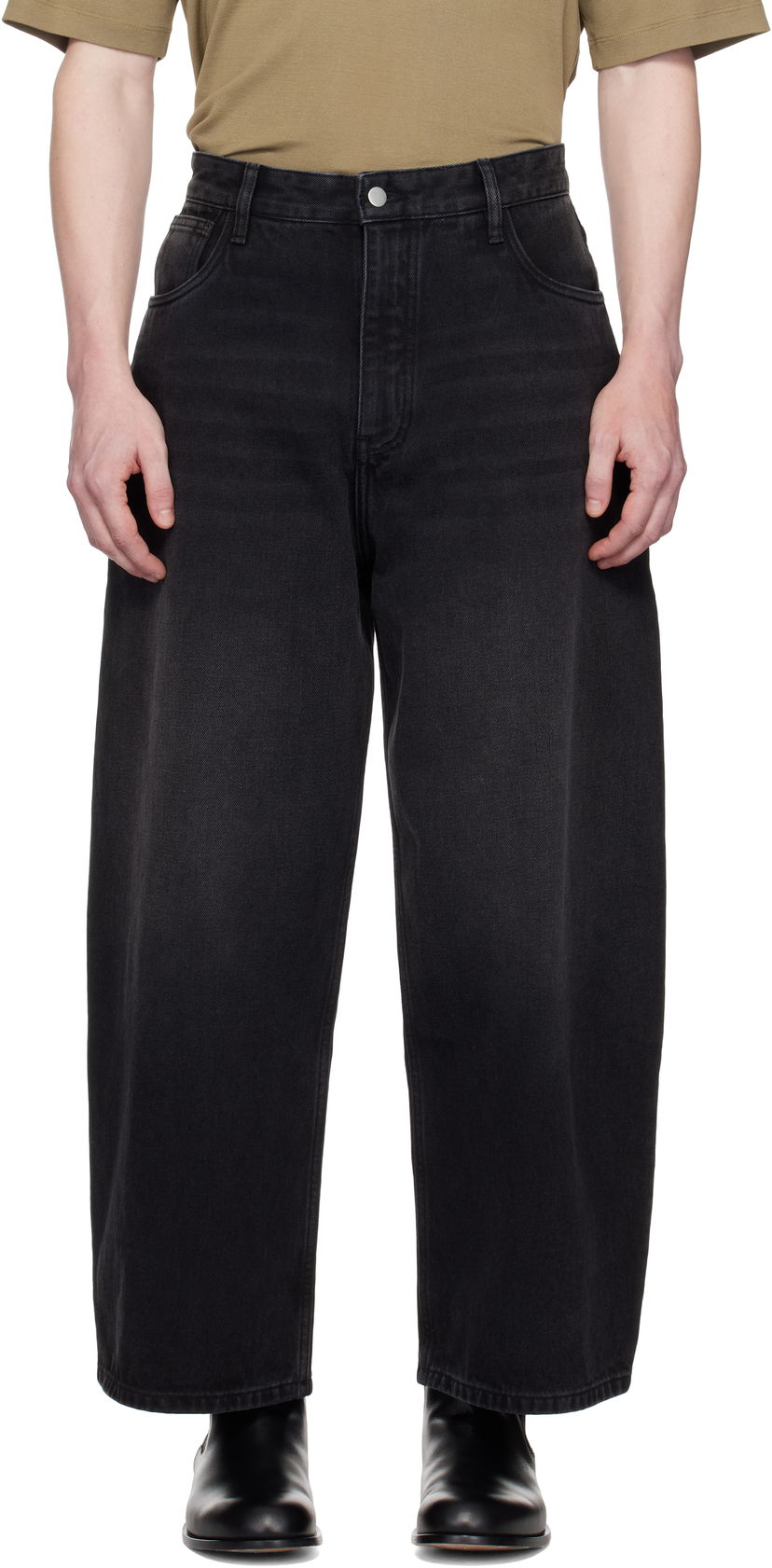Jeans Studio Nicholson Studio Nicholson Paolo Wide Leg Jeans Svart | PAOLO SNM - 1023