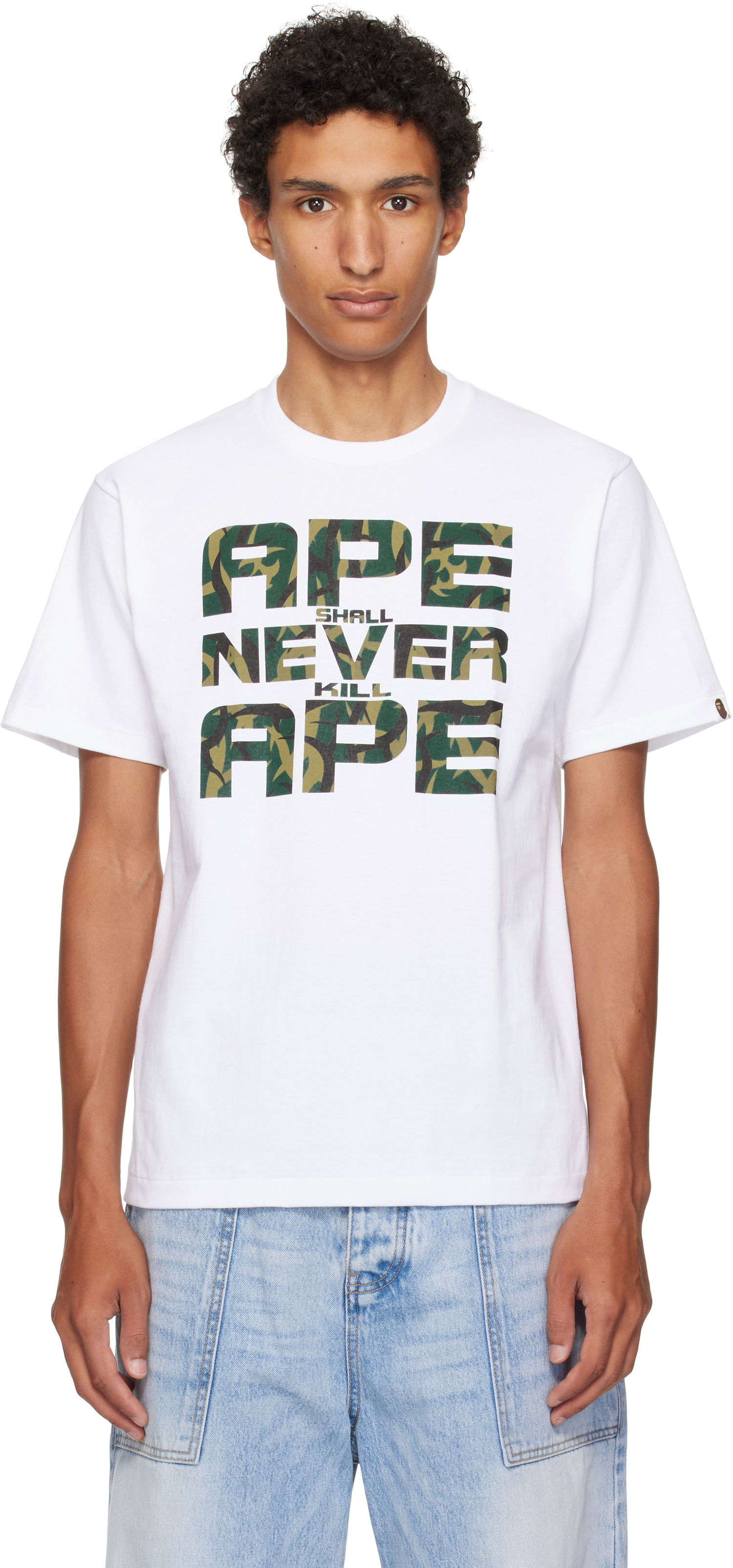 T-shirt BAPE A Bathing Ape 'ASNKA' Trial Camo T-Shirt Vit | 001TEL301036M, 0