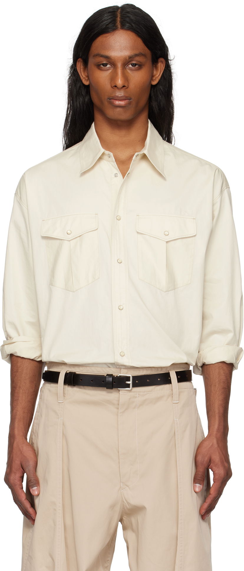 Skjorta LEMAIRE Lemaire Western Shirt Beige | SH1145 LF1207