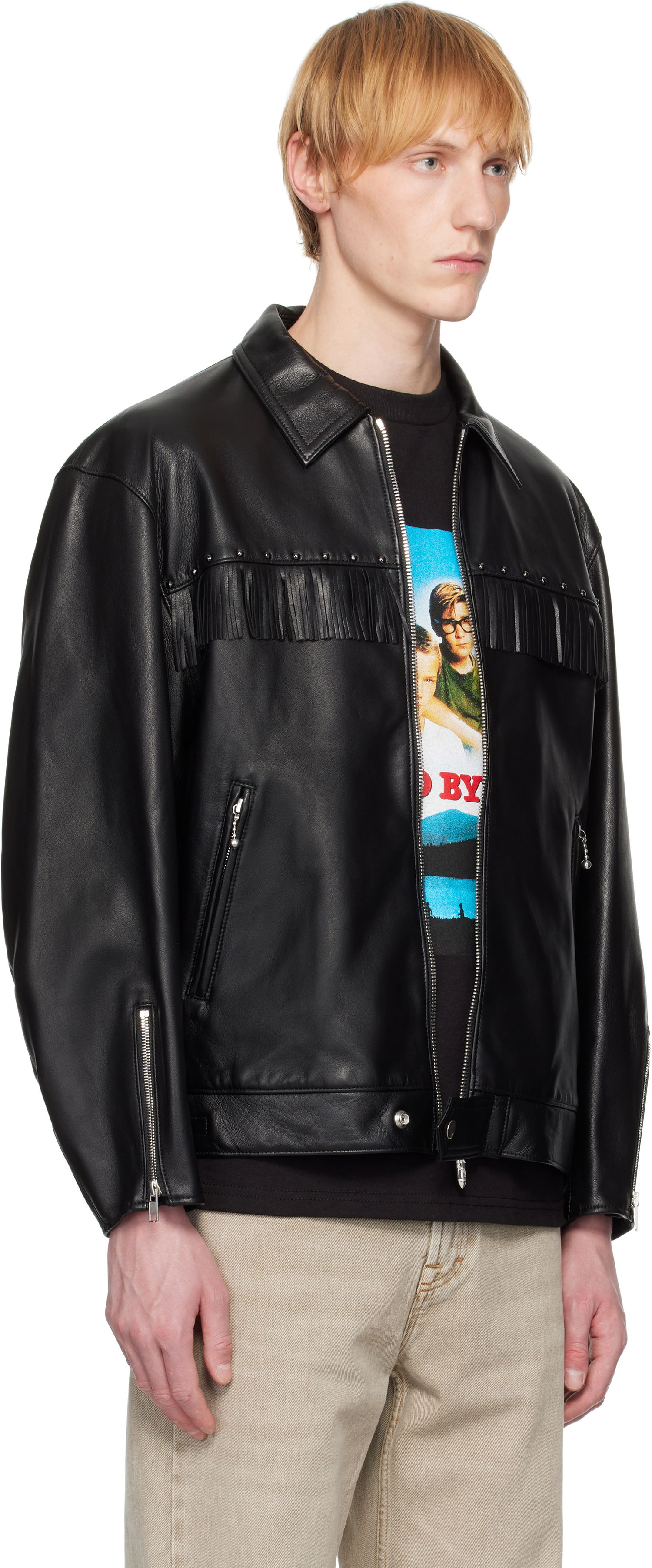 Jacka WACKO MARIA WACKO MARIA WOLF'S HEAD Edition Leather Fringe Jacket Svart | WOLFSHEAD-WM-BL16, 1