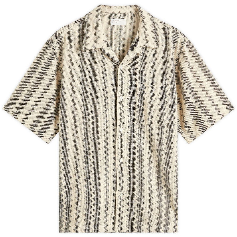 Skjorta Universal Works Universal Works Lattice Road Shirt, Size Large Beige | P32065-CHC