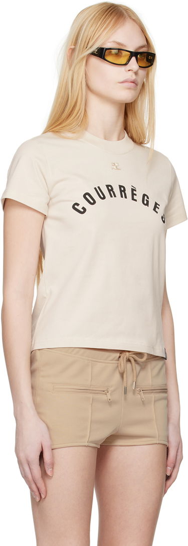 T-shirt Courrèges Straight Logo T-Shirt Svart | 124JTS006JS0112, 4