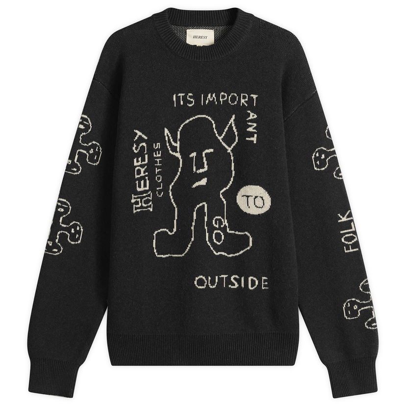 Sweater Heresy Outdoors Knit Sweater Svart | HAW25-KW02