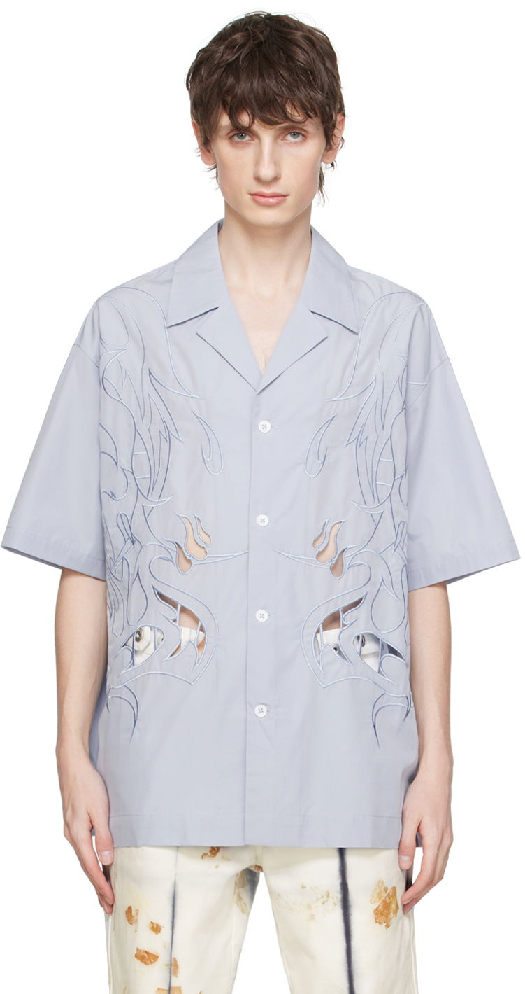 Skjorta Feng Chen Wang Feng Chen Wang Cutouts Shirt Blå | FMS17SR04