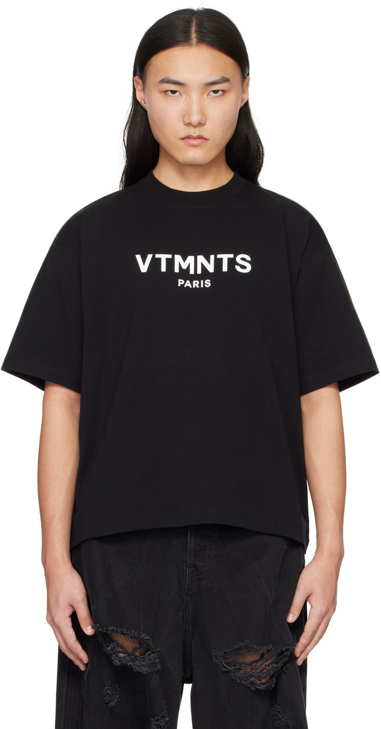 T-shirt VETEMENTS Paris Logo T-Shirt Svart | VL20TR100B