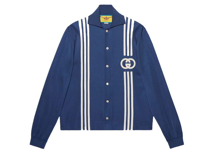 Skjorta Gucci adidas x Viscose Shirt Blue Blå | 700477 XKCIH 4030