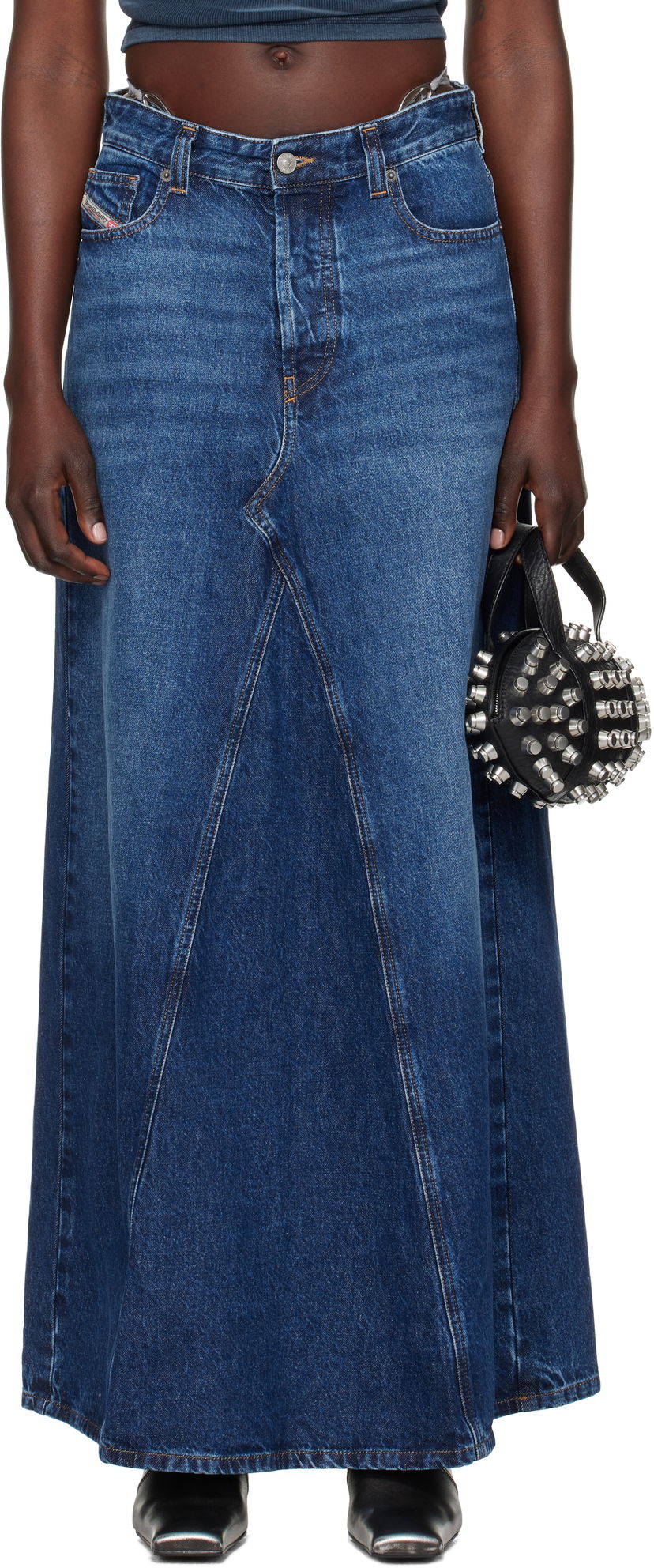 Kjol Diesel Denim Maxi Skirt Blå | A10716 09I27