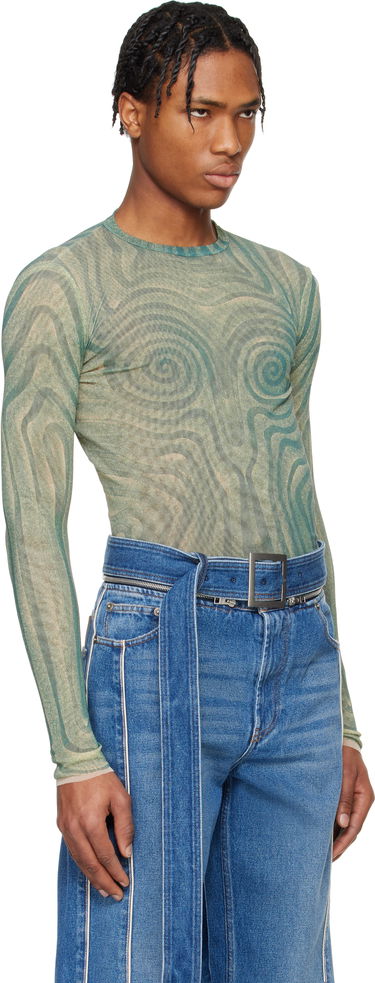 T-shirt Jean Paul Gaultier Jean Paul Gaultier Spirale Print T-Shirt Grön | 25/34-F-TO270-T587-0351, 1