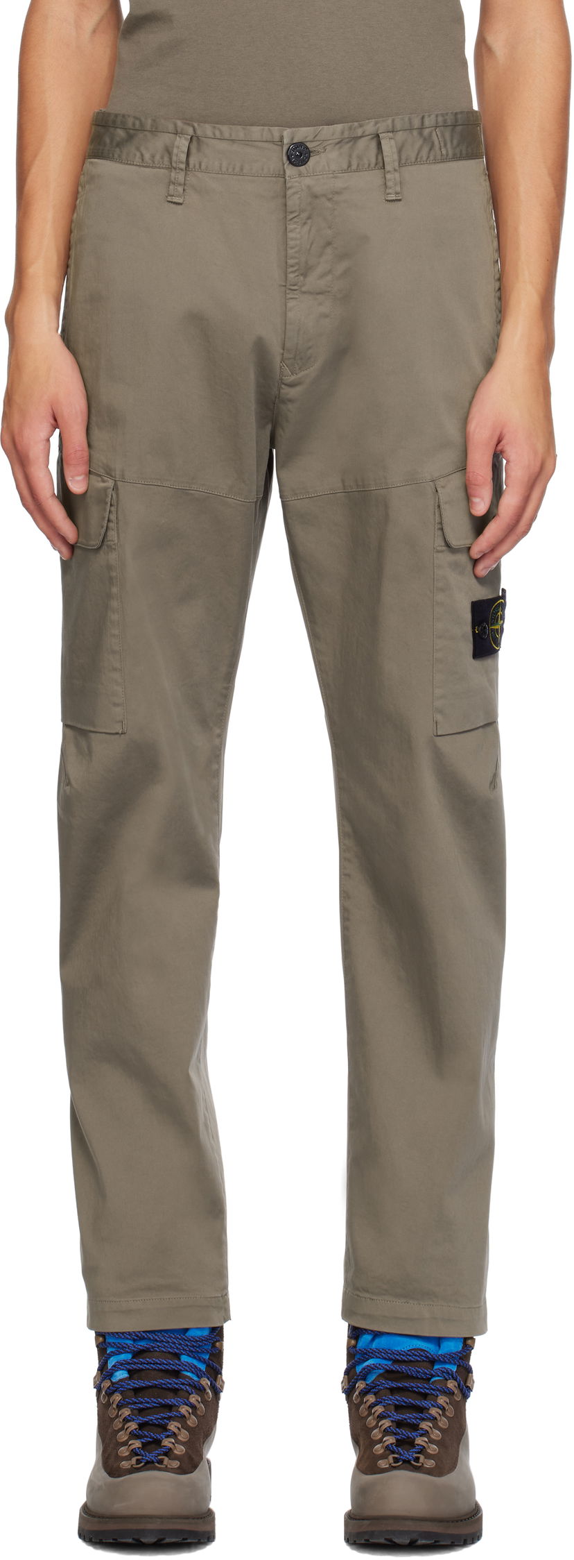 Cargo byxor Stone Island Organic Cotton Satin Cargo Pants Brun | 811533908