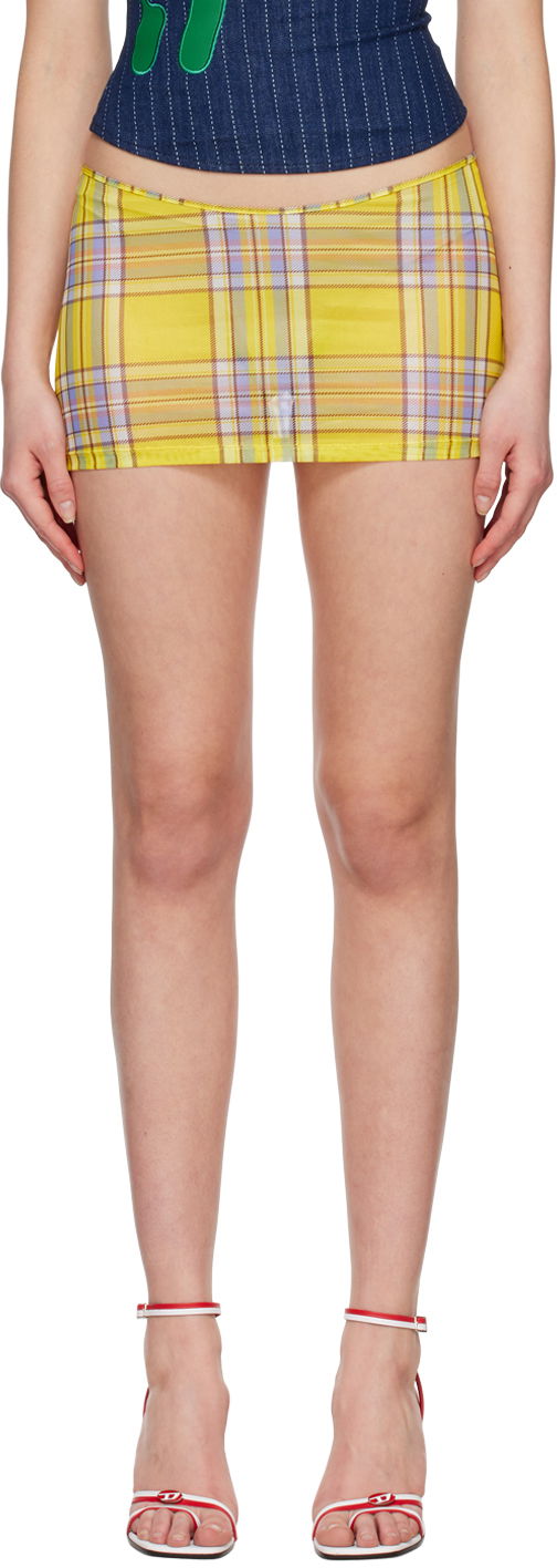 Kjol Miaou Miaou Elektra Plaid Miniskirt Gul | 4014PM2DNP