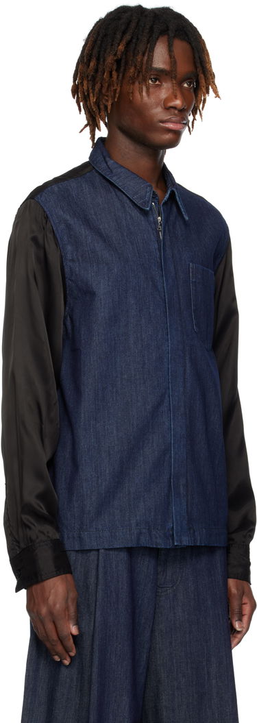 Skjorta Dries Van Noten Dries Van Noten Zip Denim Shirt Blå | 251-020725-1553, 1