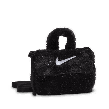 Handväska Nike Nike Faux Fur Crossbody Bag (1 l) Svart | FZ1329-010, 2