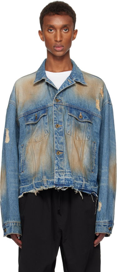 Jacka We11done We11done Distressed Denim Jacket Blå | WD-DJ3-24-310-U-BL, 0
