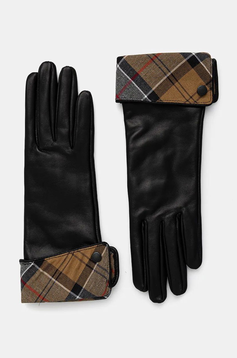 Handskar Barbour Leather Gloves with Tartan Cuffs Svart | LGL0005